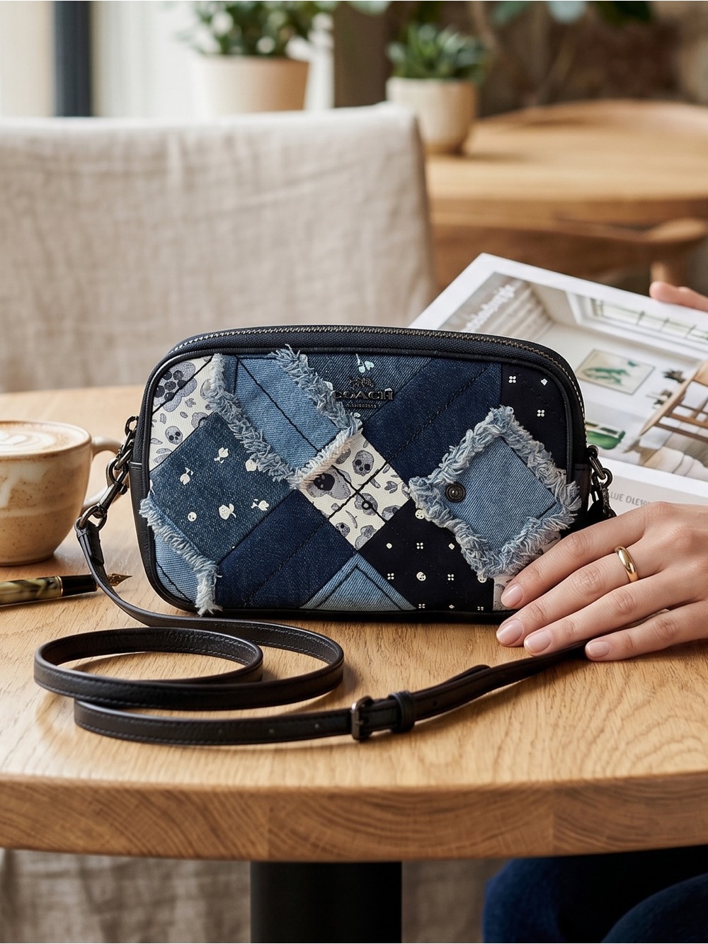 Coach Canyon Quilt Denim Crossbody